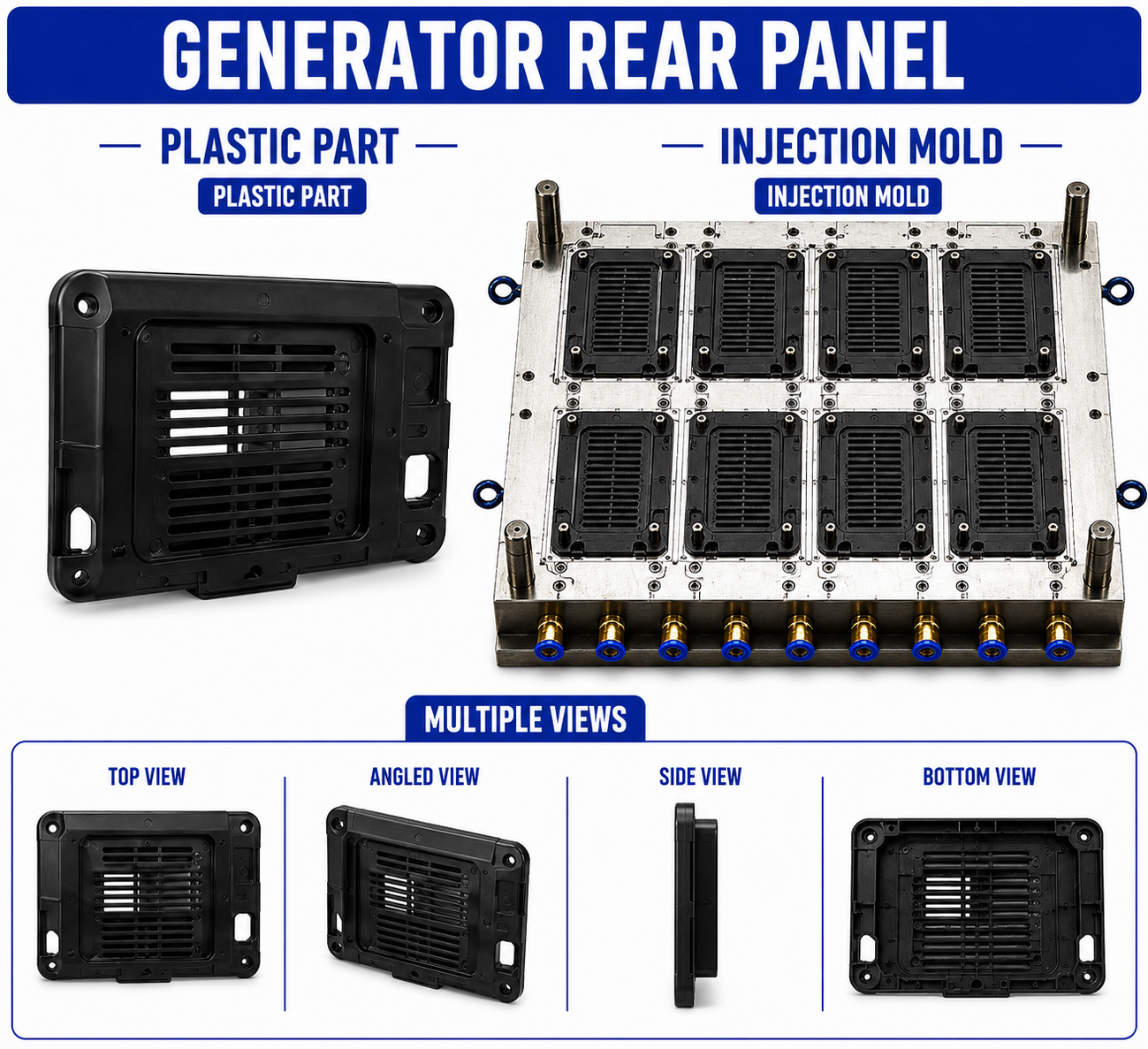 Generator Plastic Rear Panel Mould and Moulding Service